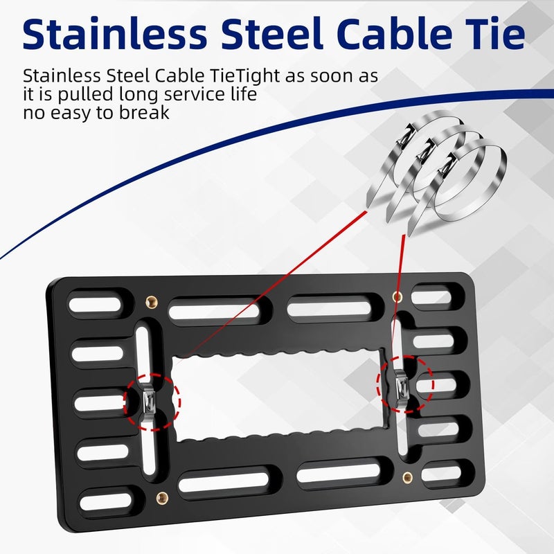 OKLPF No-Drill Front License Plate Mounting Kit - Universal License Plate Bracket Holder for Cars, Trucks & SUVs with Stainless Steel Hardware & Anti-Theft Screws - Image 2